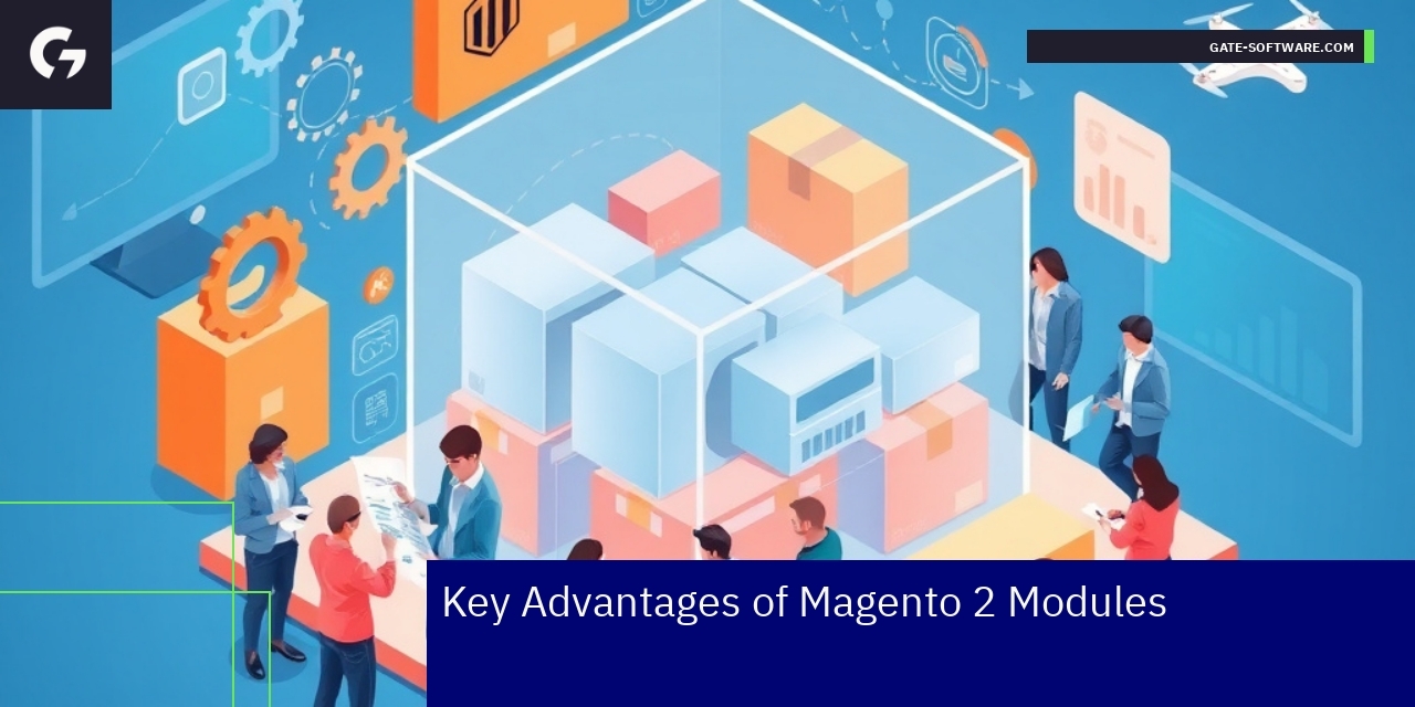 Key Advantages and Limits of Magento 2 Modules Diagram showing Magento 2 module features and limitations