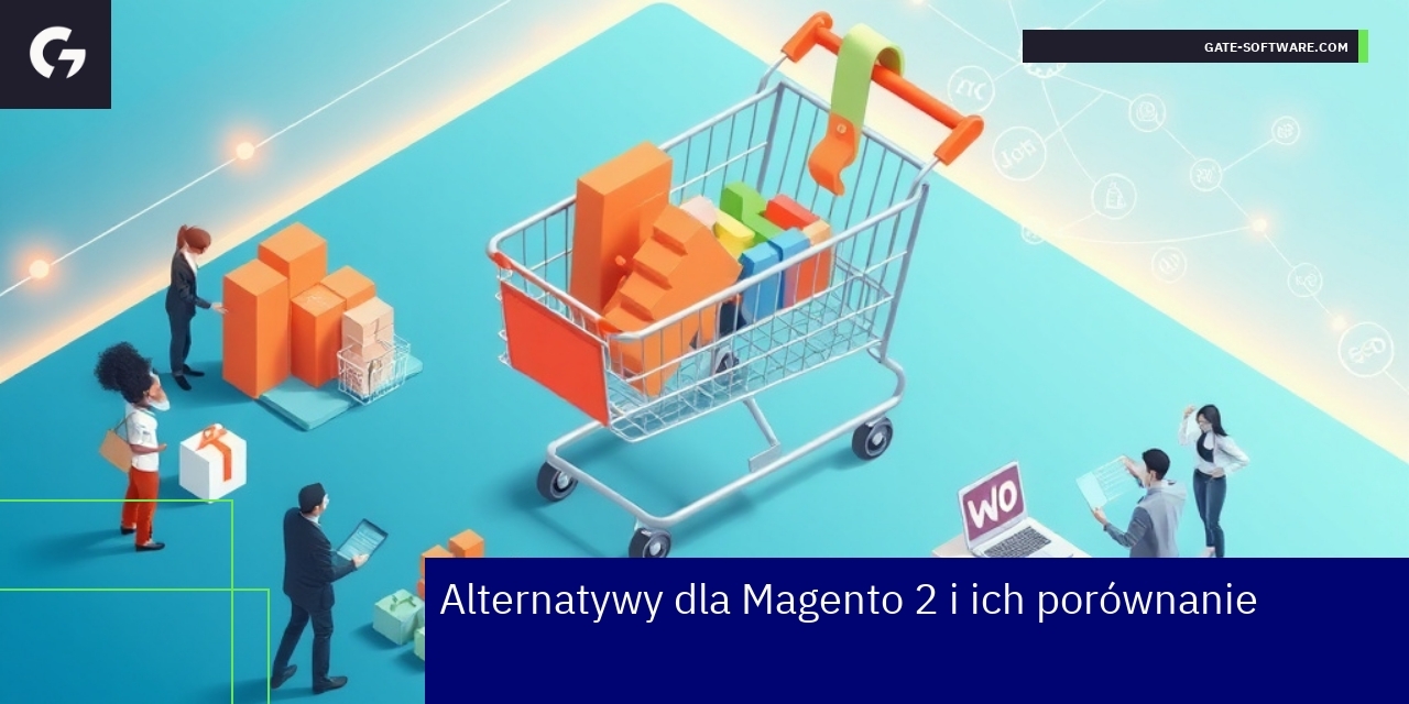 Logotypy Magento, Shopify i WooCommerce