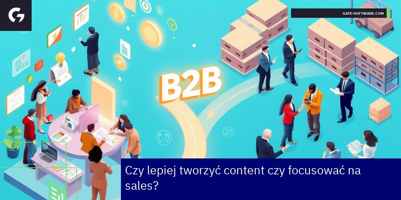 Ilustracja strategii content i sales w B2B