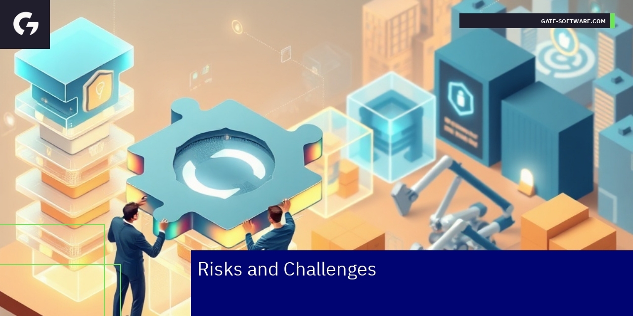 Icons representing integration, performance, security risks