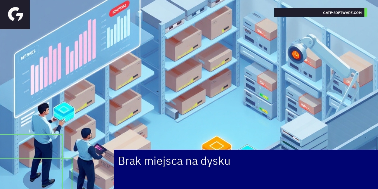 Problemy z miejscem na dysku w e-commerce Wykres zarządzania miejscem na dysku systemu IT
