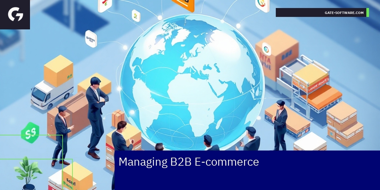Illustration of B2B e-commerce and SEO optimization