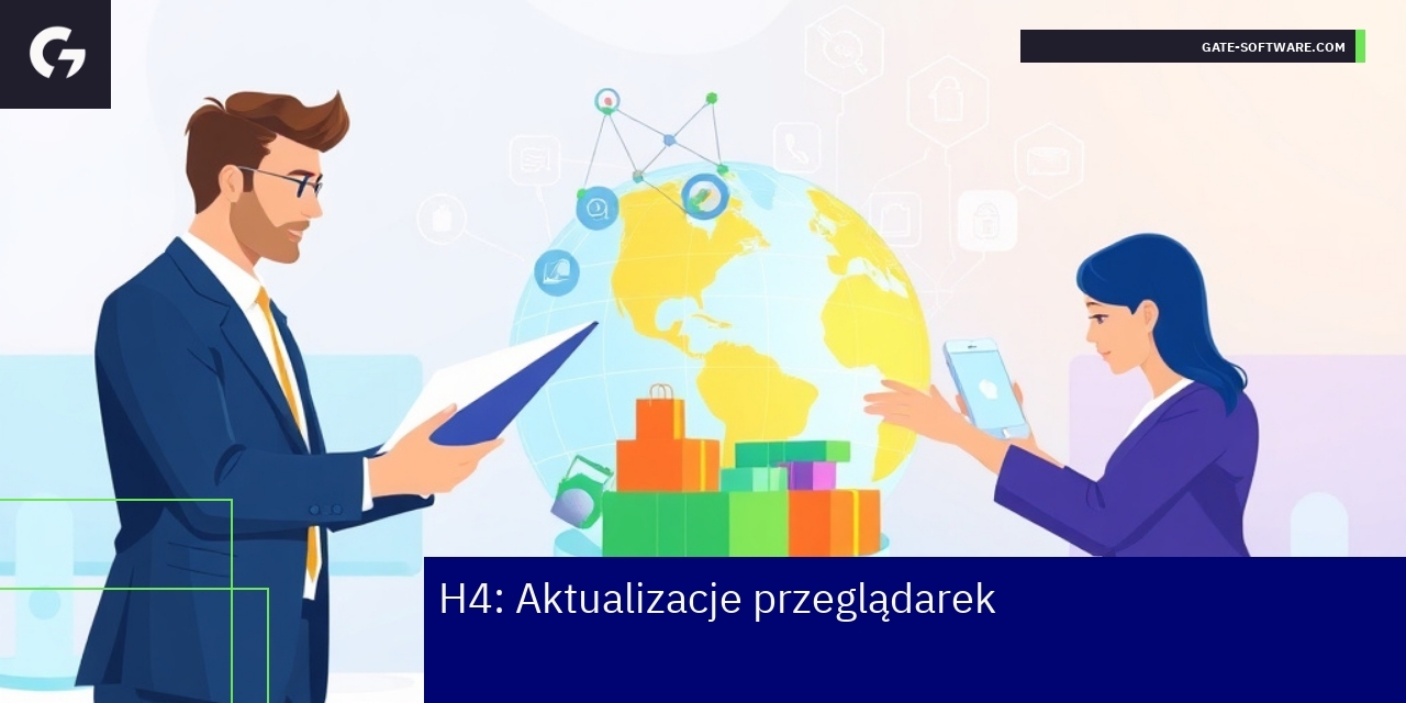 Ilustracja aktualizacji przeglądarek i bezpieczeństwa