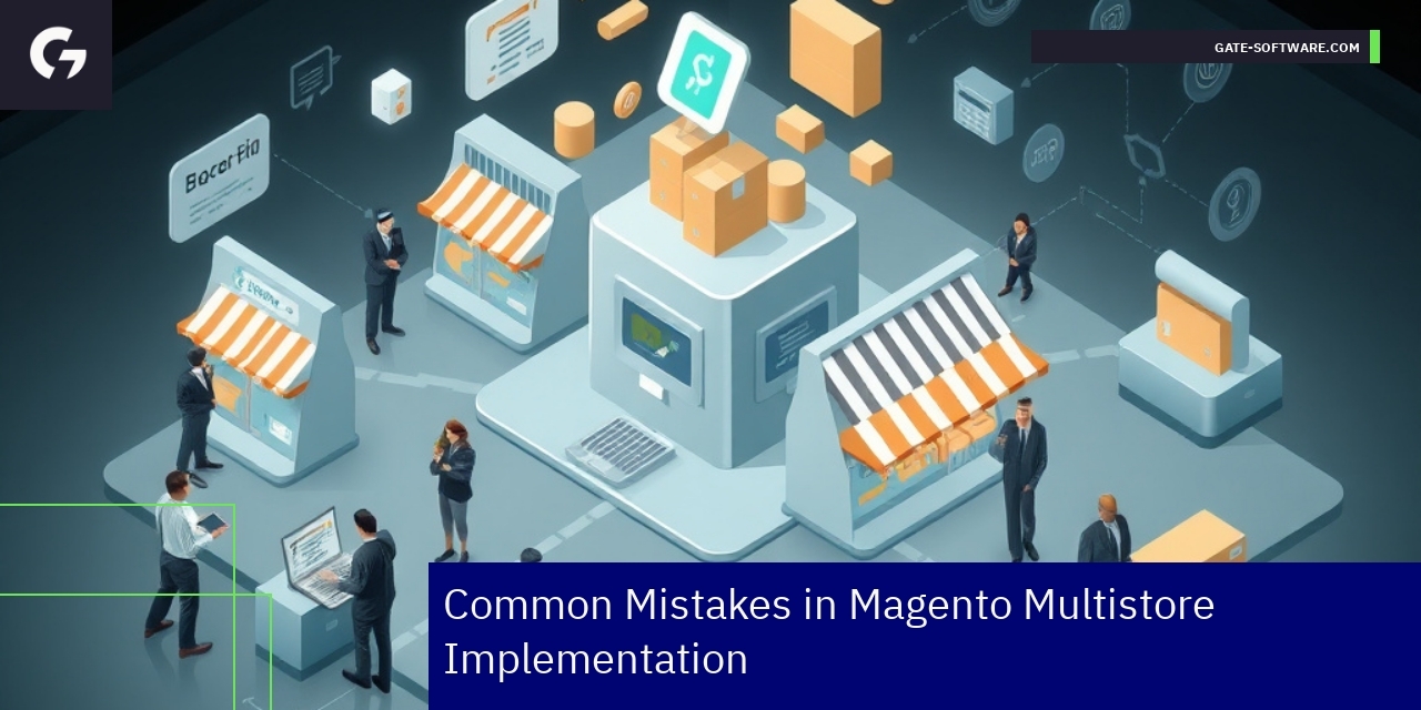 Diagram showing Magento multistore setup challenges