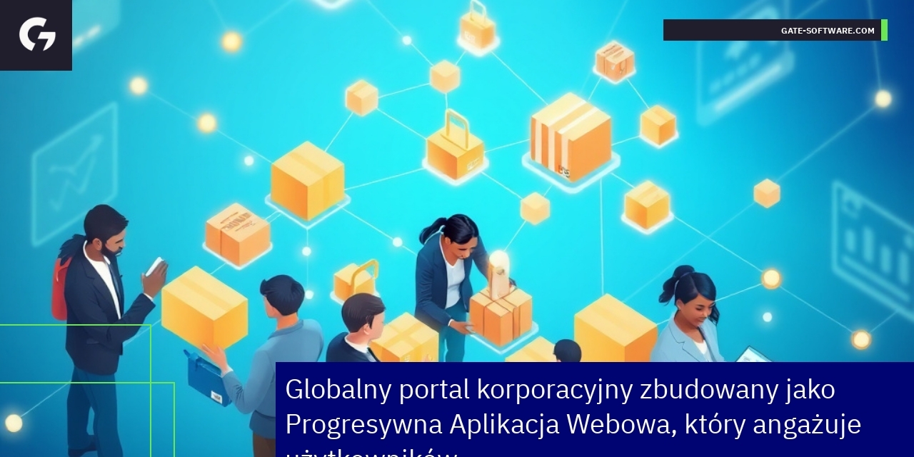 Schemat portalu korporacyjnego z PWA i Hyva na różnych urządzeniach