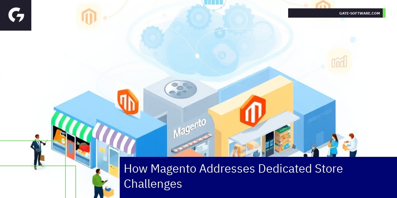 Magento platform interface showing store management