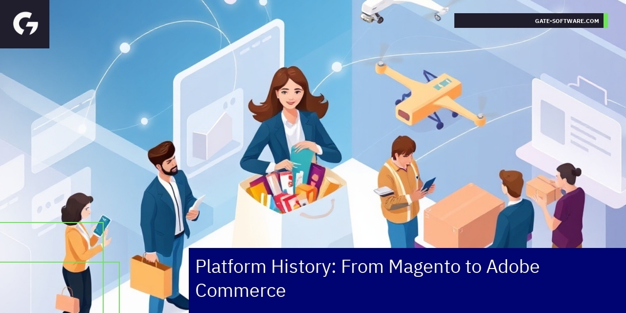 Magento and Adobe Commerce platform workflow illustration