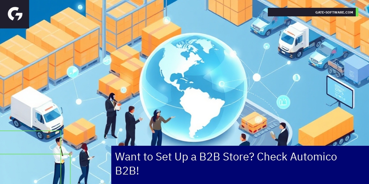 Business professionals using B2B ecommerce and automation tools