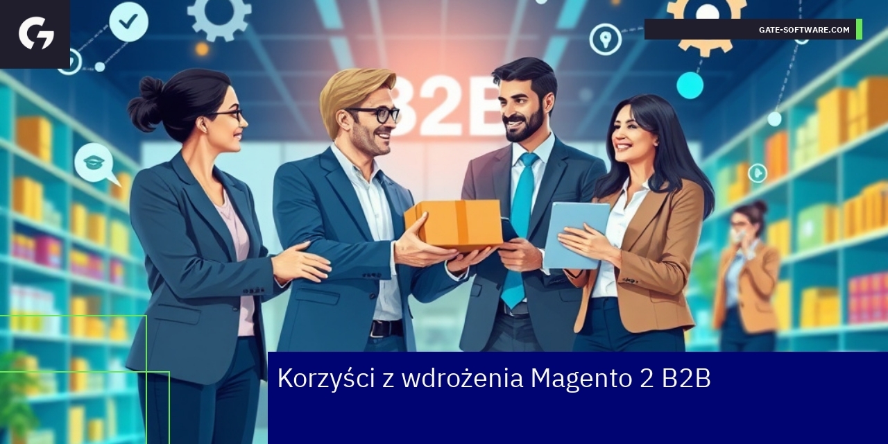 Schemat korzyści i funkcji platformy Magento 2 B2B