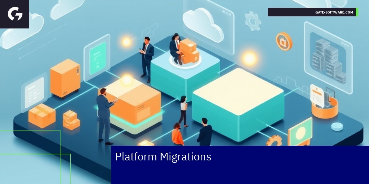 Flowchart showing Magento migration process steps