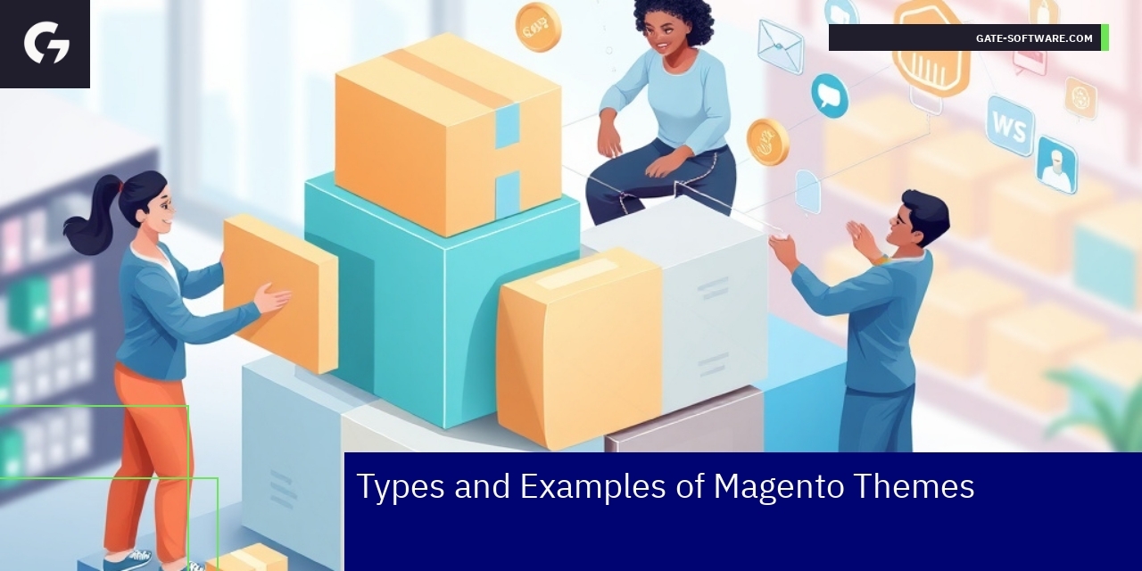 Magento theme examples showing default custom marketplace