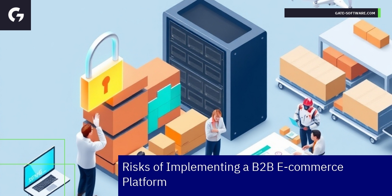 Diagram showing B2B e-commerce risks and challenges