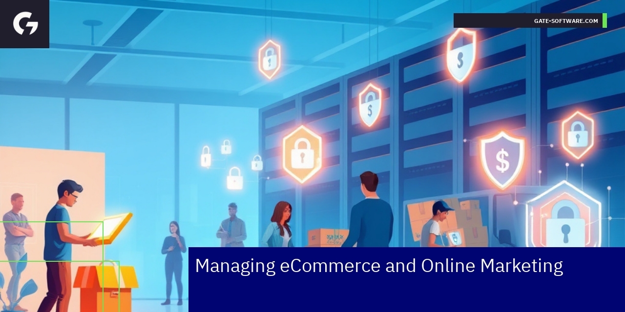 Key Aspects of Magento 2 eCommerce Management Magento 2 security and online store management icons