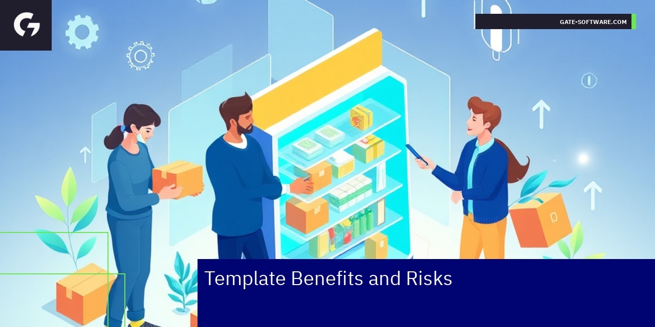 Diagram showing template benefits and risks overview