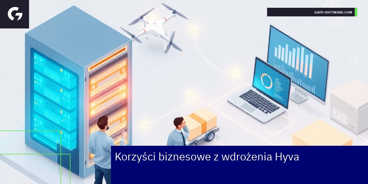 Schemat korzyści wdrożenia Hyva w platformie e-commerce