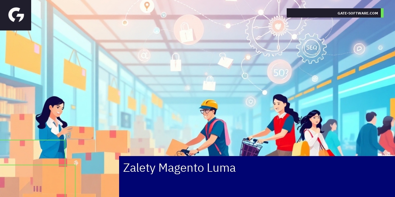 Schemat zalet Magento Luma w e-commerce