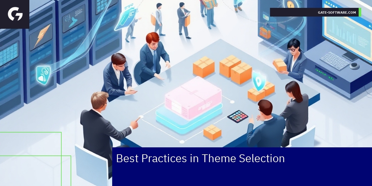 Team discussing Magento theme selection best practices