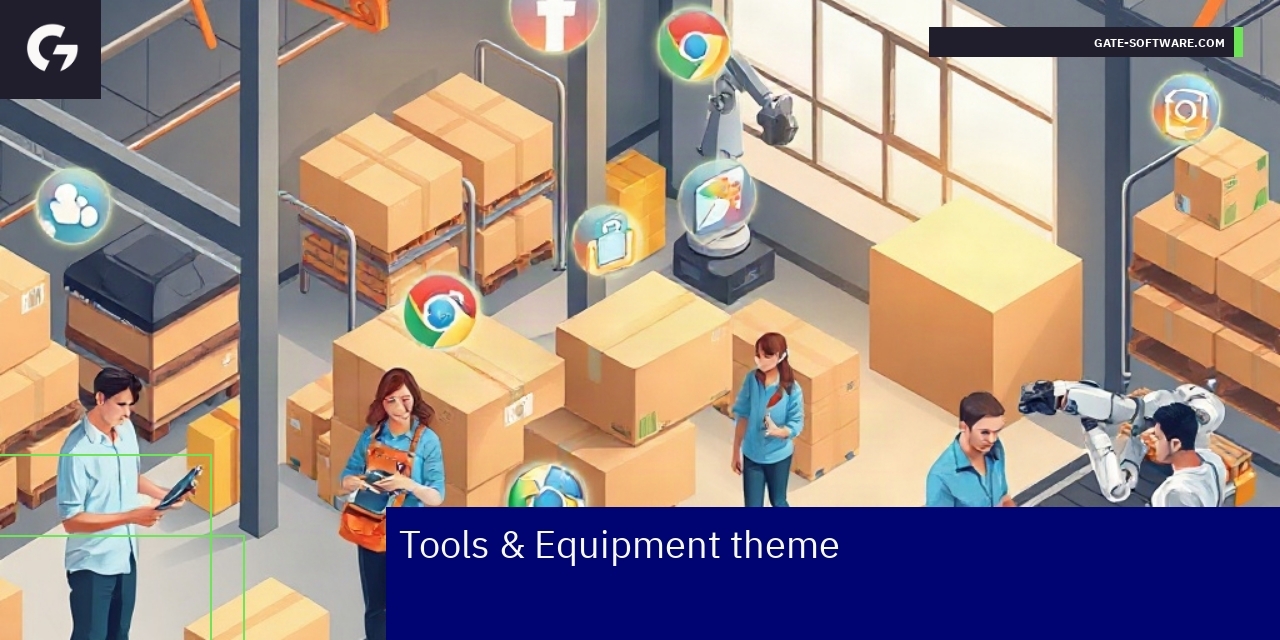 Icons representing compatibility, social media, and automation