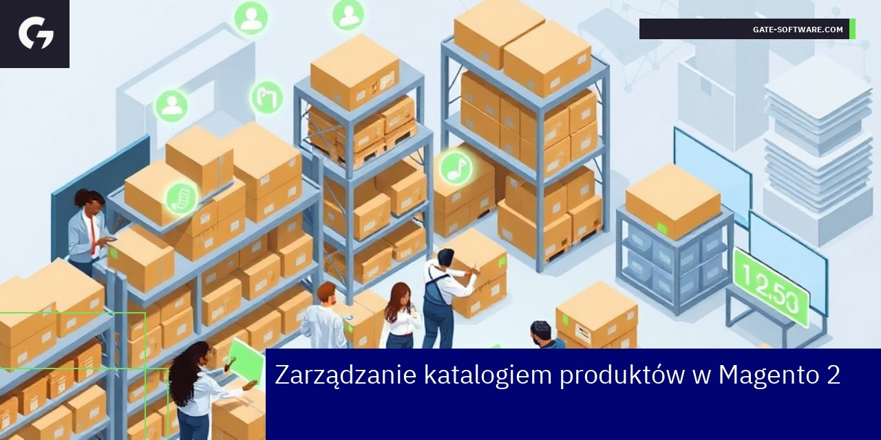 Schemat zarządzania produktami i kategoriami w Magento