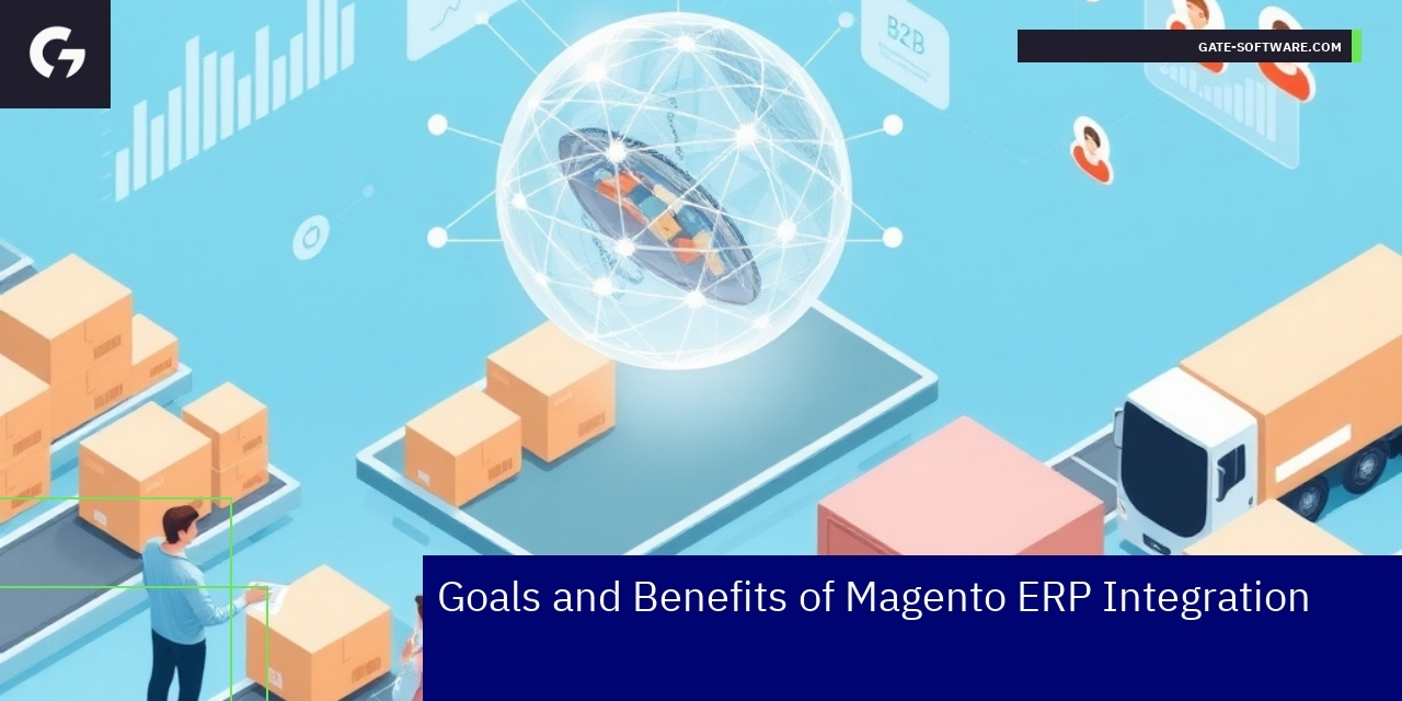 Graph showing Magento ERP integration benefits in B2B