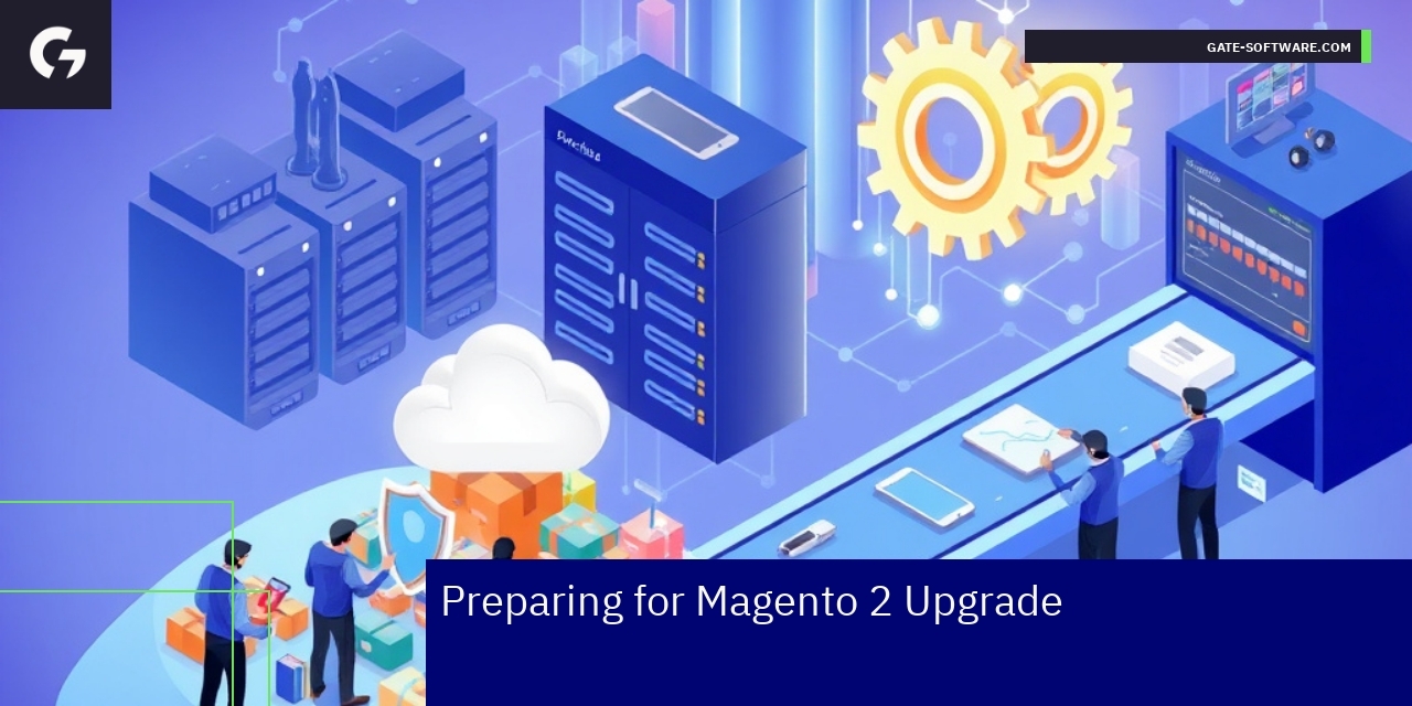 Diagram showing Magento 2 upgrade process and checks