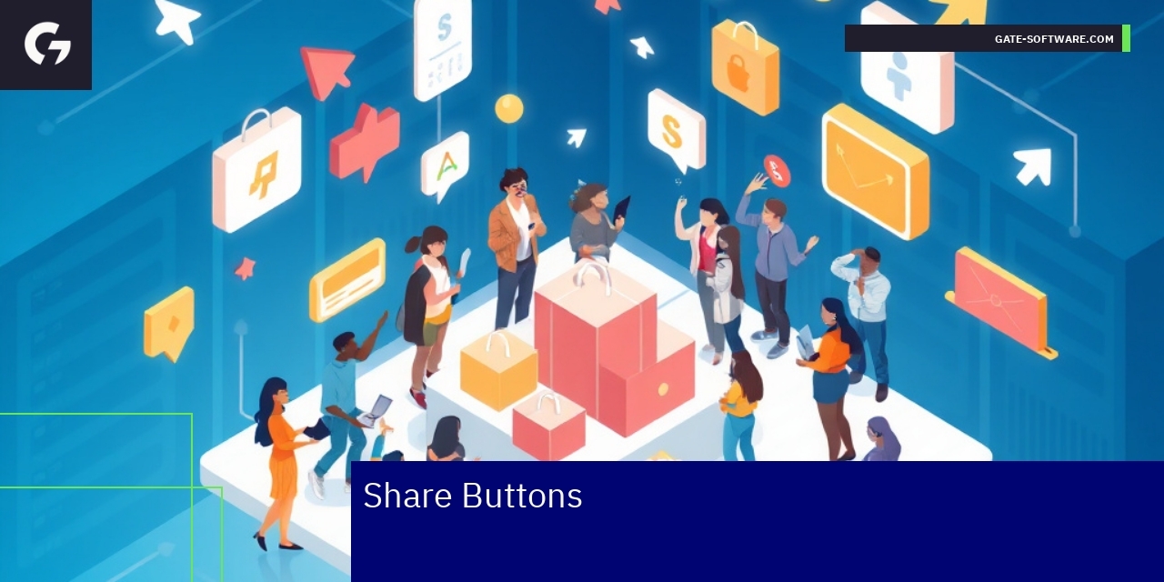 Hyva Share Buttons for Magento Frontend Social media share buttons on a web page