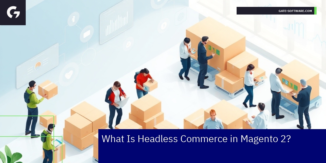 Diagram showing Magento headless commerce architecture
