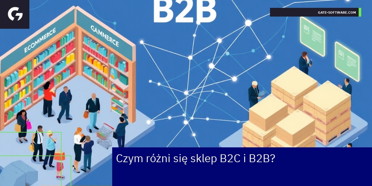 Kluczowe różnice sklepu B2C i platformy B2B Schemat porównujący sklep B2C i platformę B2B