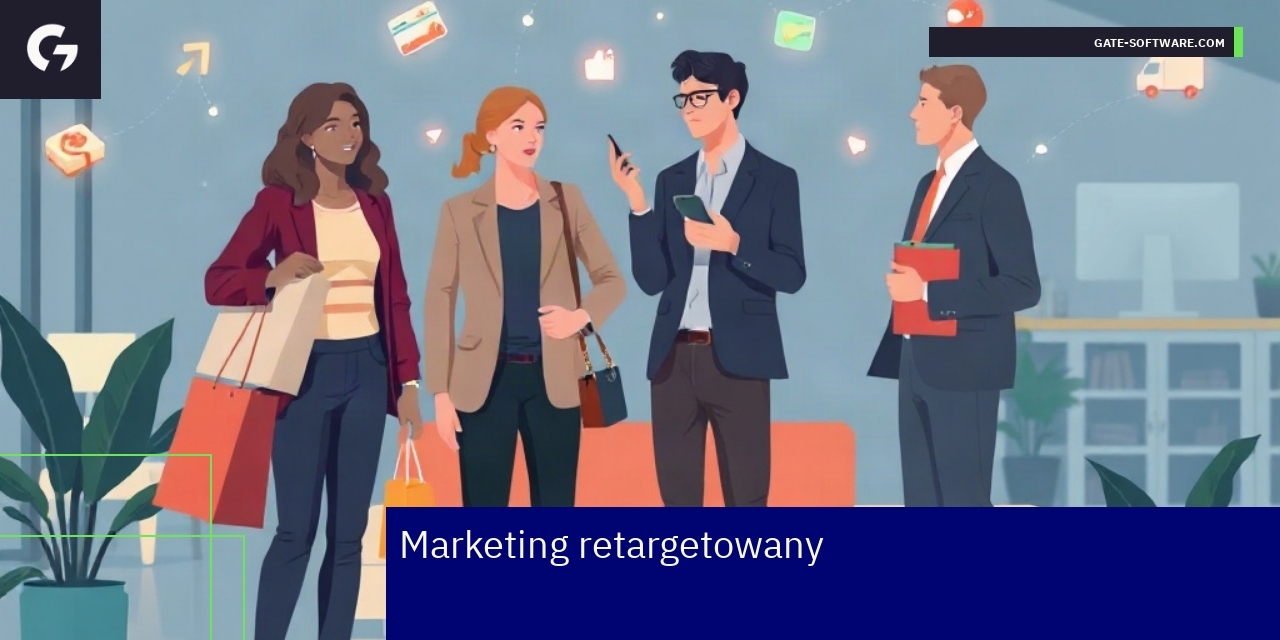 Grafika ilustrująca marketing retargetowany z AI