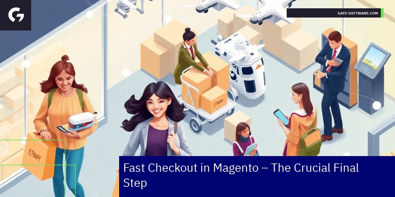 Magento checkout and omnichannel shopping process graphic
