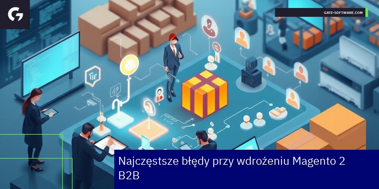 Grafika przedstawiająca błędy wdrożenia Magento 2 B2B