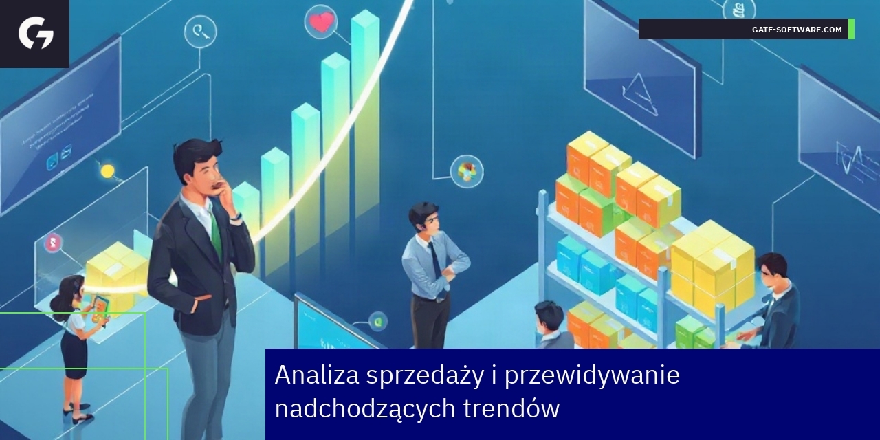 Schemat AI analizującej dane sprzedażowe i trendy