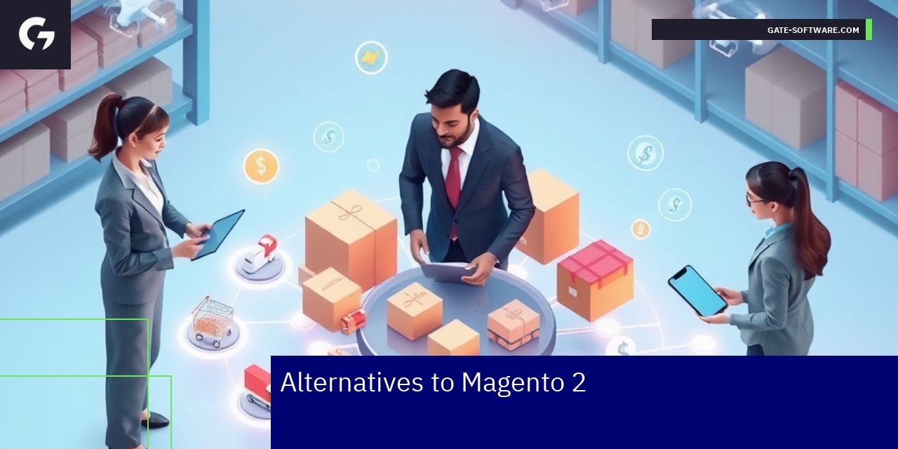 Logos of Magento, Shopify, WooCommerce, PrestaShop