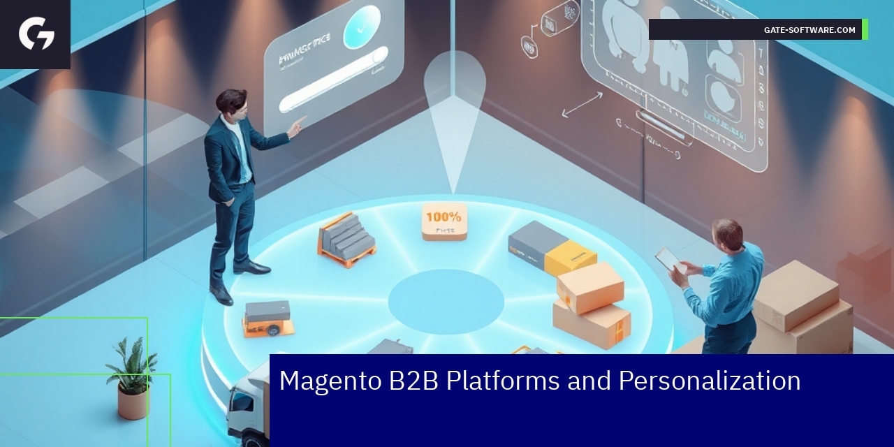 Diagram showing Magento B2B pricing and catalog features