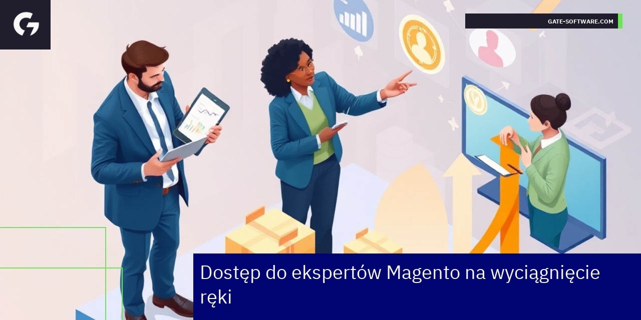 Ekspert Magento pracujący przy komputerze