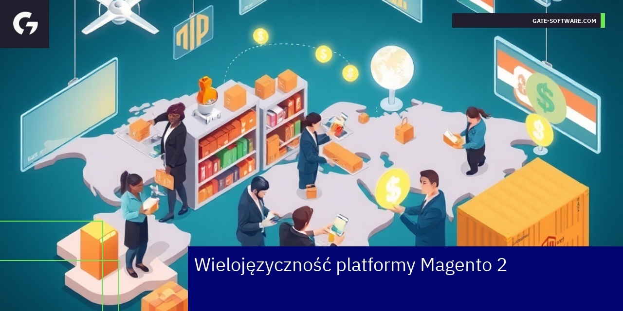 Ilustracja wielojęzycznej platformy e-commerce Magento 2