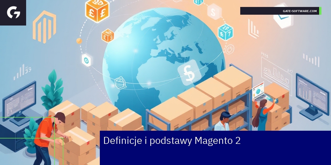 Interfejs platformy Magento 2 na ekranie komputera