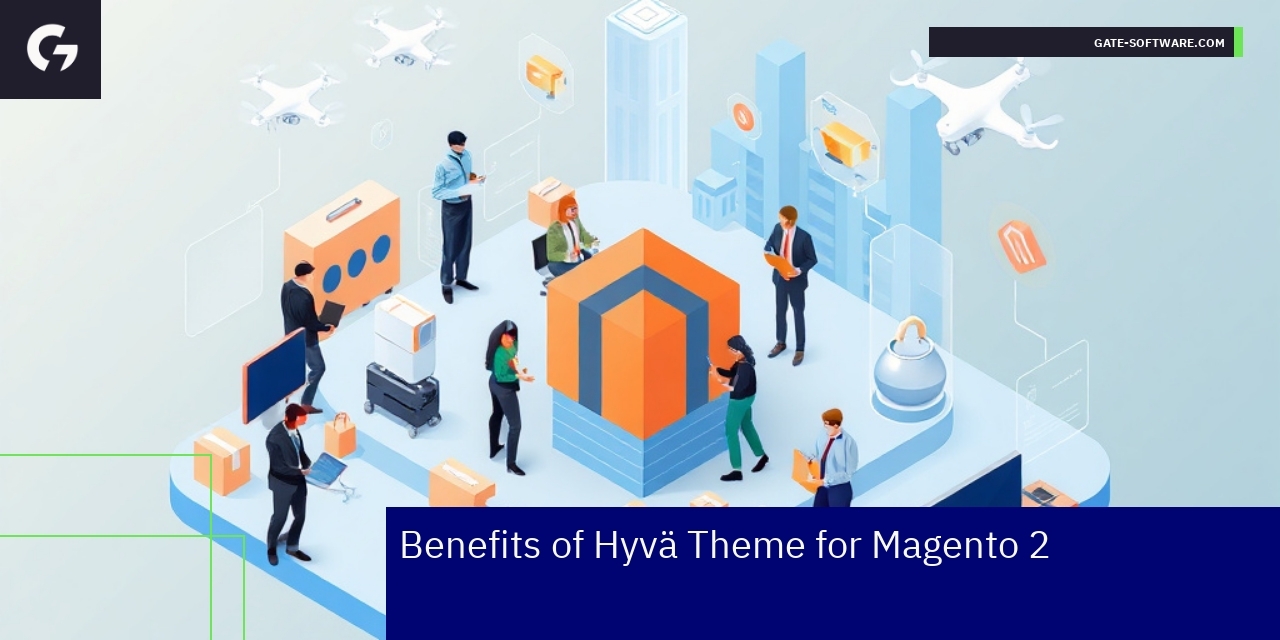Diagram showing Magento 2 and Hyvä Theme advantages