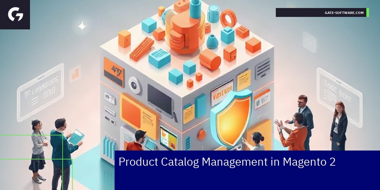 Magento 2 Product Catalog Management Features Diagram showing Magento 2 catalog management features