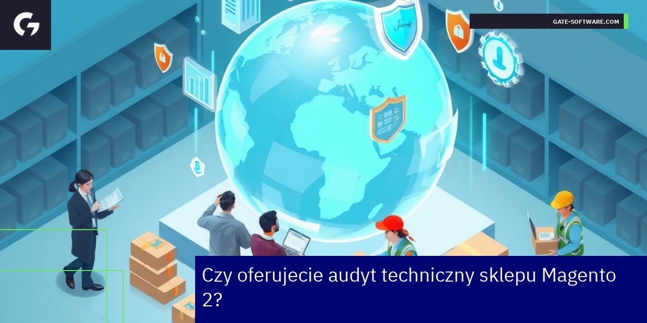 Ekspert analizujący sklep Magento na ekranie komputera