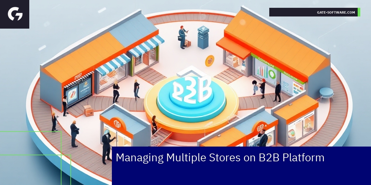 Managing Multiple Stores on B2B Platform Illustration of multistore management and marketing analytics