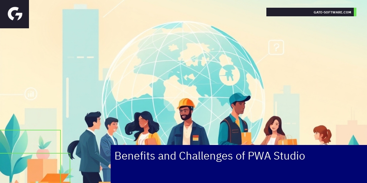 Benefits and Challenges of PWA Studio for Magento 2 Illustration of PWA Studio features and challenges