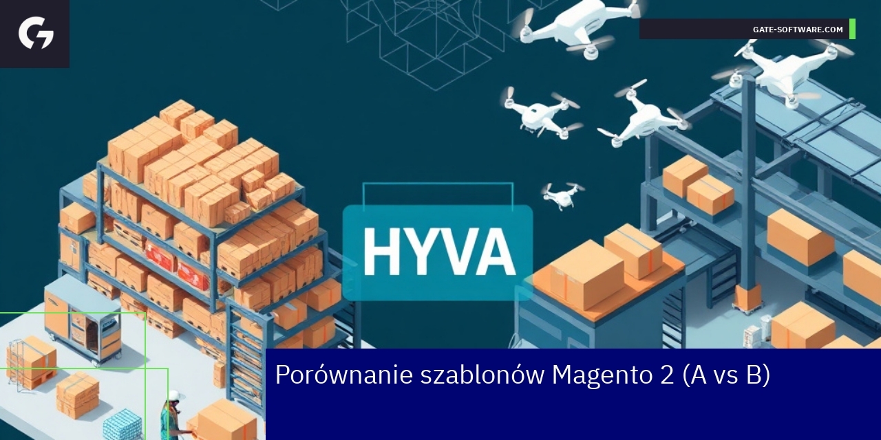 Porównanie szablonów Magento 2 i Hyva Diagram porównujący szablony Magento 2 i Hyva