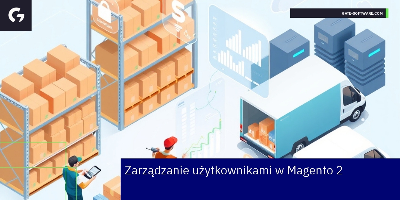 Ekran zarządzania produktami i zamówieniami Magento 2