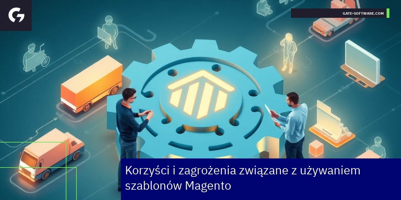 Grafika przedstawiająca korzyści i zagrożenia Magento