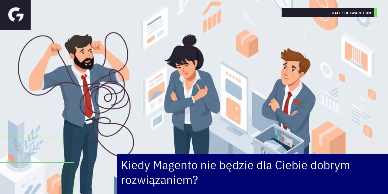 Kiedy Magento nie jest najlepszym wyborem Ilustracja platformy e-commerce Magento i integracji systemów