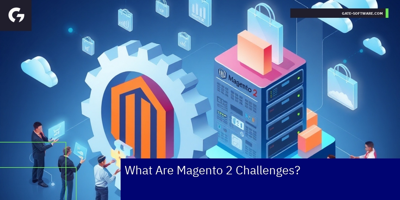 Diagram showing Magento 2 challenges and hosting options