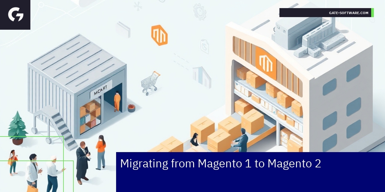 Magento 1 to Magento 2 Migration Process Flowchart showing Magento migration steps