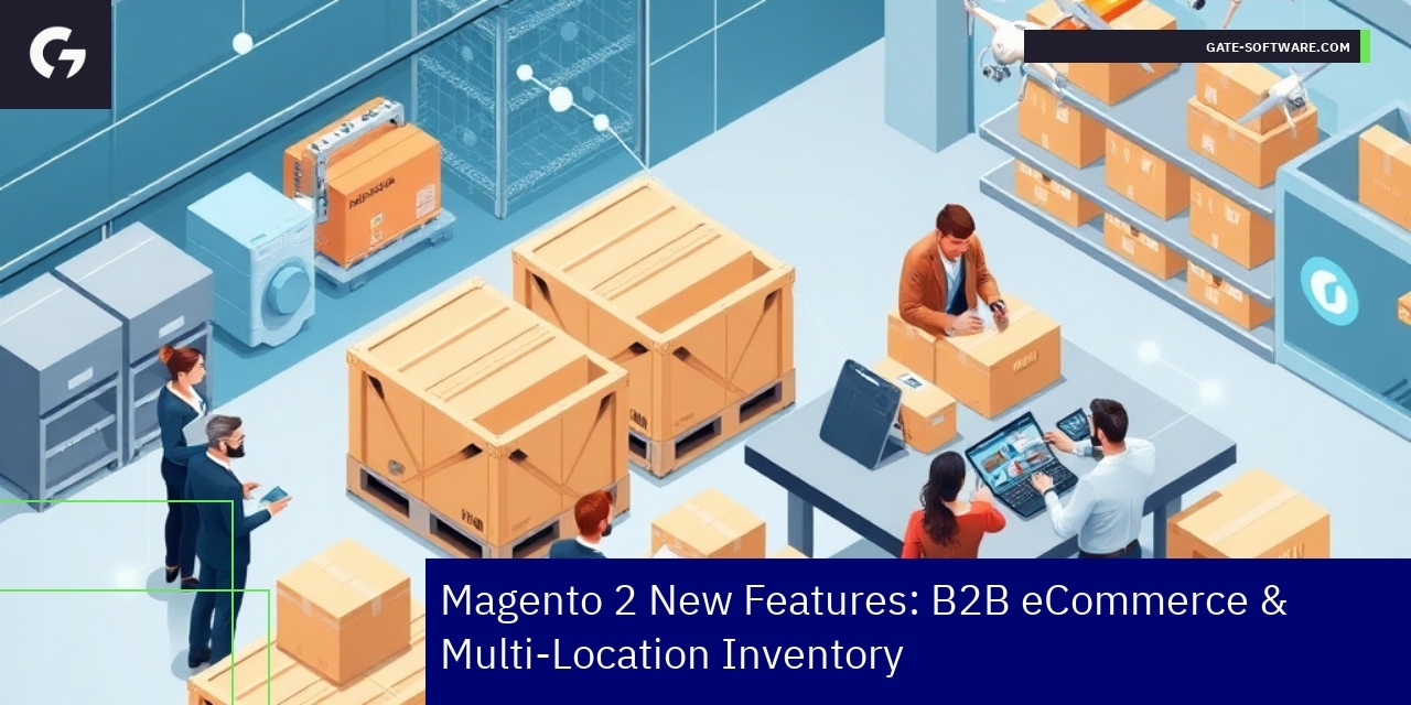 Magento 2 B2B eCommerce Features Overview Magento 2 dashboard showcasing B2B features
