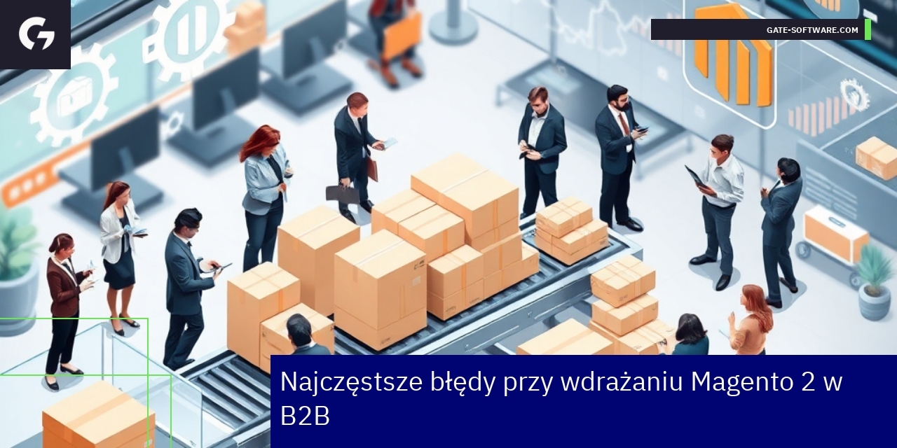 Diagram pokazujący błędy wdrożenia Magento 2 w B2B